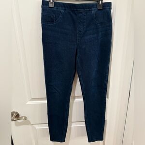 SPANX by Sara Blakely Jean-ish Jeggings Dark Wash Denim Pull-On Pants L